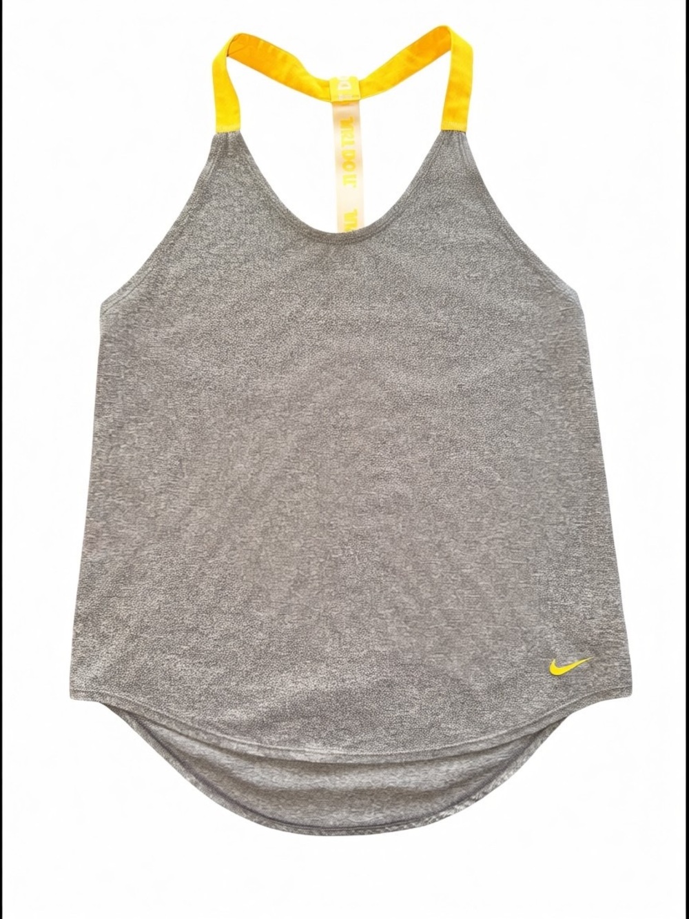 Nike Dri-FIT Racerback Tank Top Gray Yellow Women’s Small